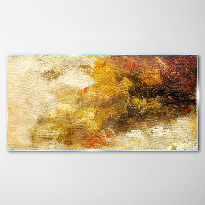 Golden reflections in abstraction Glass Wall Art