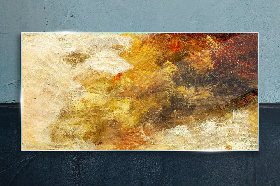 Golden reflections in abstraction Glass Wall Art