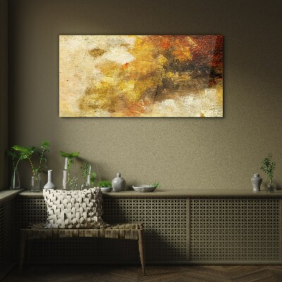 Golden reflections in abstraction Glass Wall Art