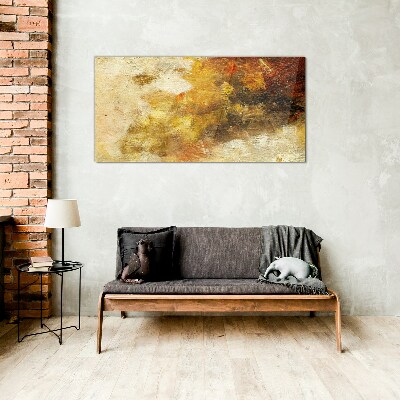 Golden reflections in abstraction Glass Wall Art