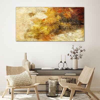 Golden reflections in abstraction Glass Wall Art