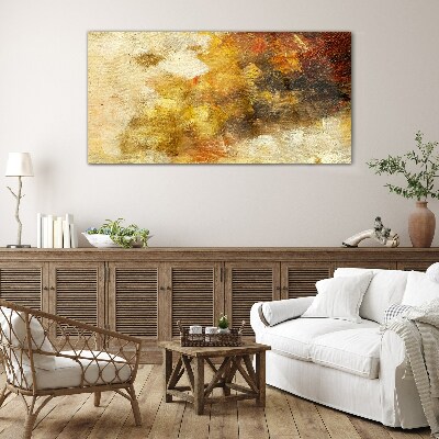 Golden reflections in abstraction Glass Wall Art