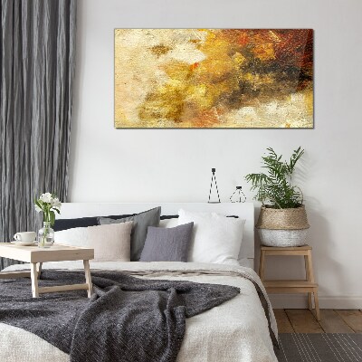 Golden reflections in abstraction Glass Wall Art
