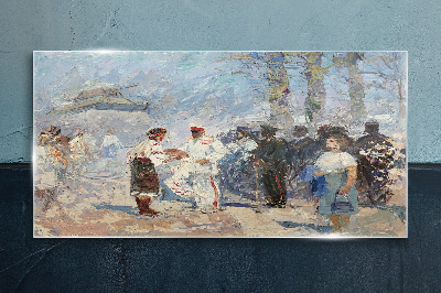 Meeting in the countryside Glass Wall Art