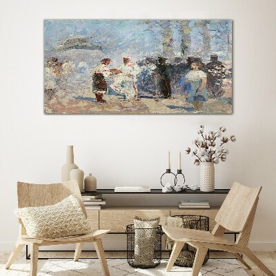 Meeting in the countryside Glass Wall Art