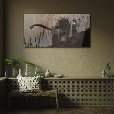 Black Panther and the Mysterious Figure Glass Wall Art