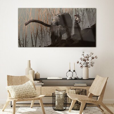 Black Panther and the Mysterious Figure Glass Wall Art
