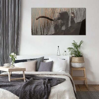 Black Panther and the Mysterious Figure Glass Wall Art