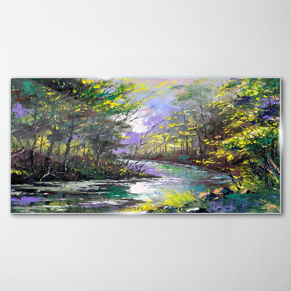 Green Oasis of Peace Glass Print
