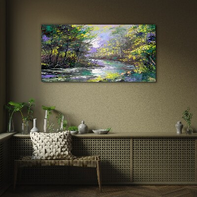 Green Oasis of Peace Glass Print