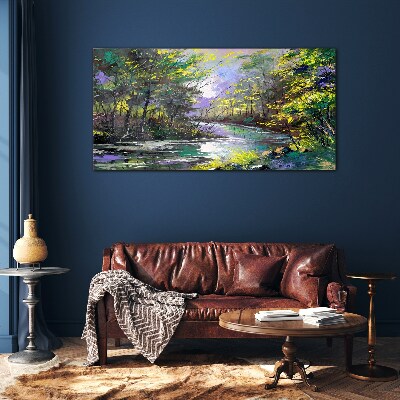 Green Oasis of Peace Glass Print