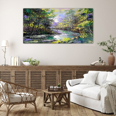 Green Oasis of Peace Glass Print