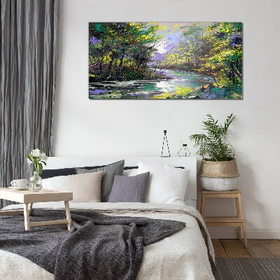 Green Oasis of Peace Glass Print