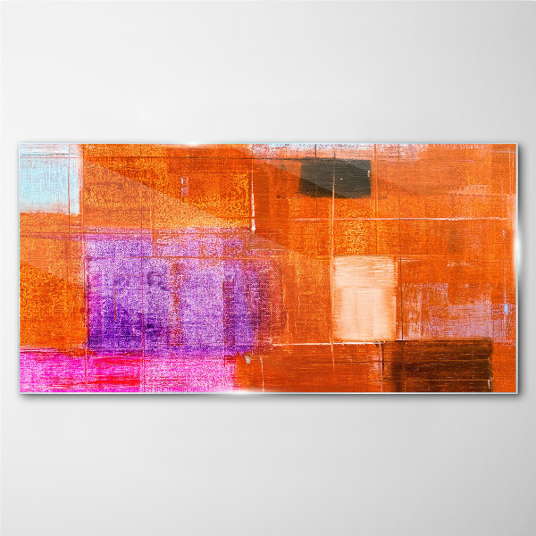 Colorful abstractions in warm shades Glass Print