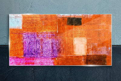 Colorful abstractions in warm shades Glass Print