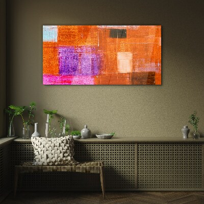 Colorful abstractions in warm shades Glass Print