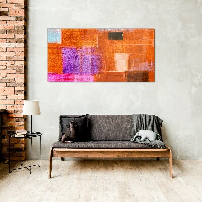 Colorful abstractions in warm shades Glass Print