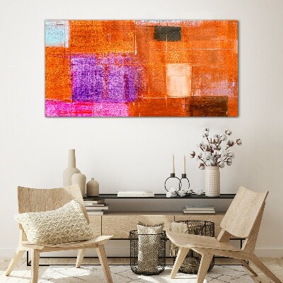 Colorful abstractions in warm shades Glass Print