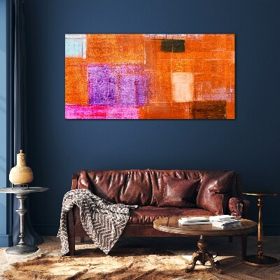 Colorful abstractions in warm shades Glass Print