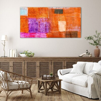 Colorful abstractions in warm shades Glass Print