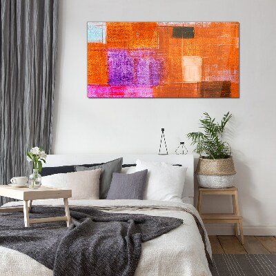 Colorful abstractions in warm shades Glass Print