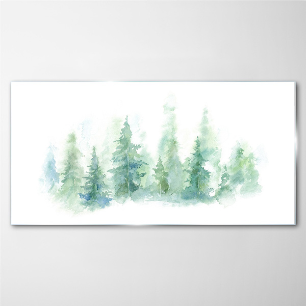 Green forest fog Glass Print