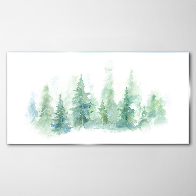 Green forest fog Glass Print