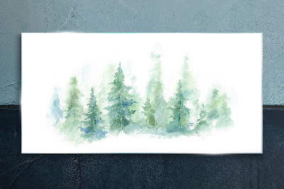 Green forest fog Glass Print