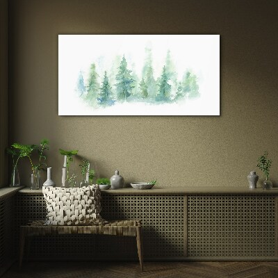 Green forest fog Glass Print