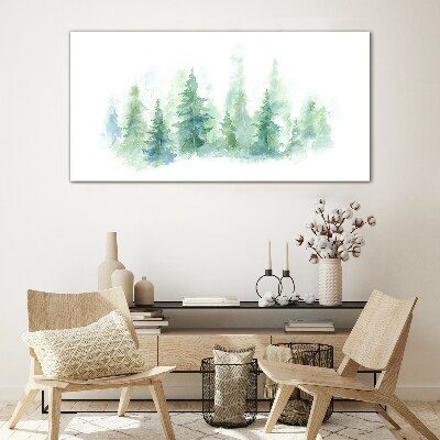 Green forest fog Glass Print