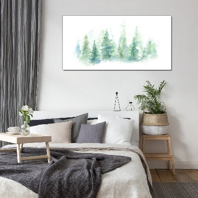 Green forest fog Glass Print