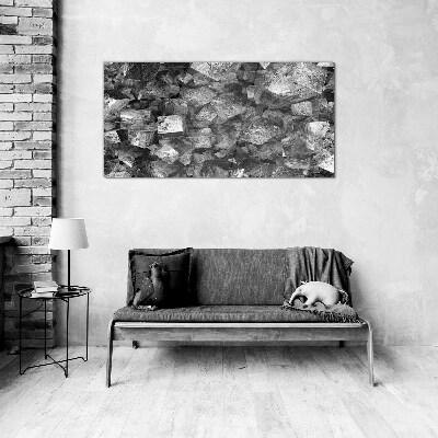 Abstract cubes in monochromatic tones Glass Print