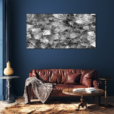 Abstract cubes in monochromatic tones Glass Print