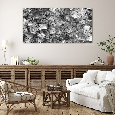 Abstract cubes in monochromatic tones Glass Print