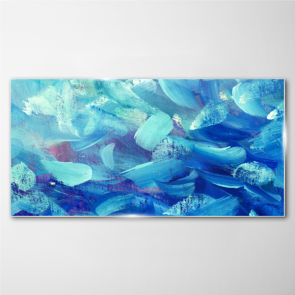 Ocean waves of colors Glass Print