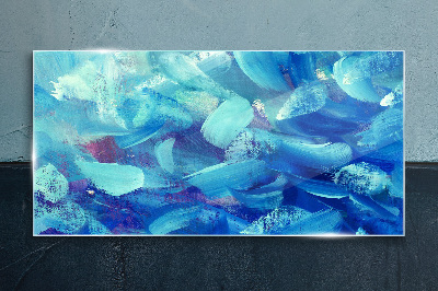 Ocean waves of colors Glass Print
