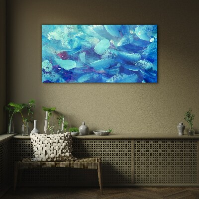 Ocean waves of colors Glass Print