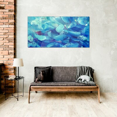 Ocean waves of colors Glass Print