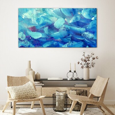 Ocean waves of colors Glass Print