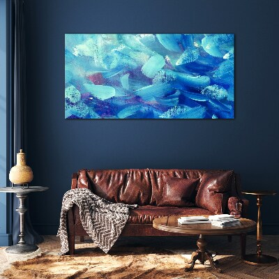 Ocean waves of colors Glass Print