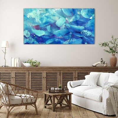 Ocean waves of colors Glass Print