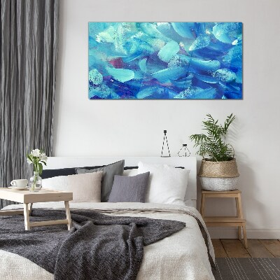 Ocean waves of colors Glass Print