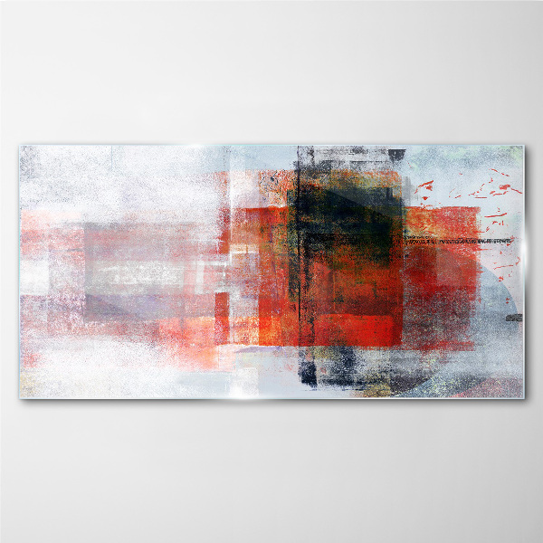 Abstract composition of colors Glass Print