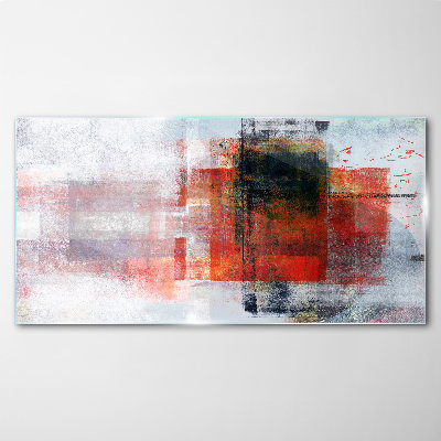 Abstract composition of colors Glass Print