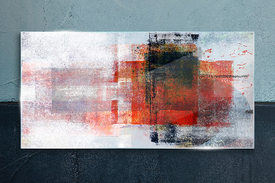 Abstract composition of colors Glass Print