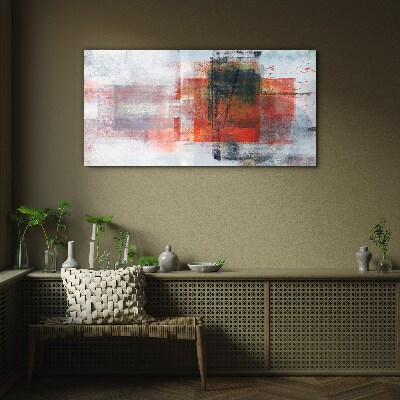 Abstract composition of colors Glass Print