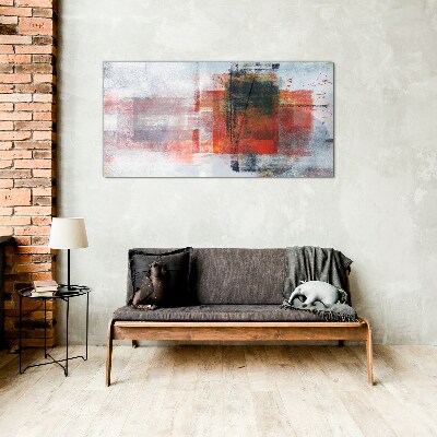 Abstract composition of colors Glass Print