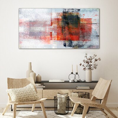 Abstract composition of colors Glass Print