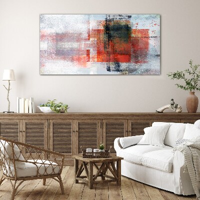 Abstract composition of colors Glass Print