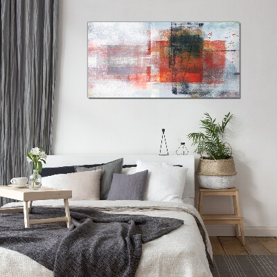 Abstract composition of colors Glass Print
